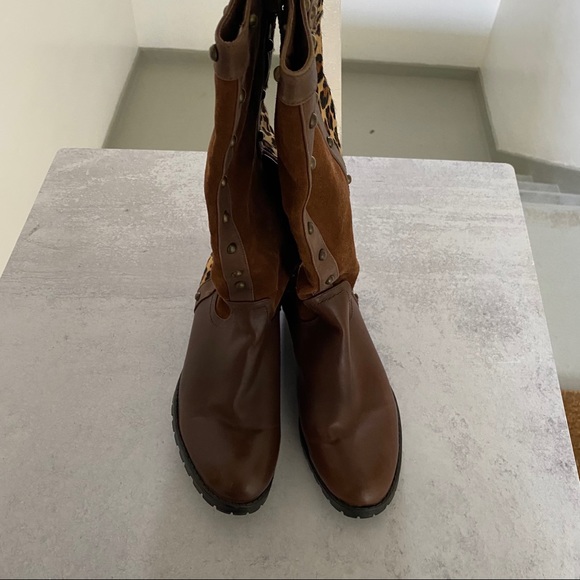 Steve Madden Denmar Cheetah Hair Tall Boots (8.5) - Picture 4 of 8